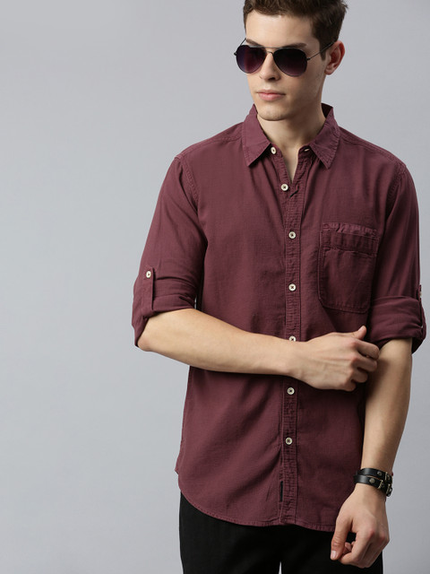 Roadster Men Maroon Regular Fit Solid Casual Shirt 
Roadster Men Maroon Regular Fit Solid Casual Shirt