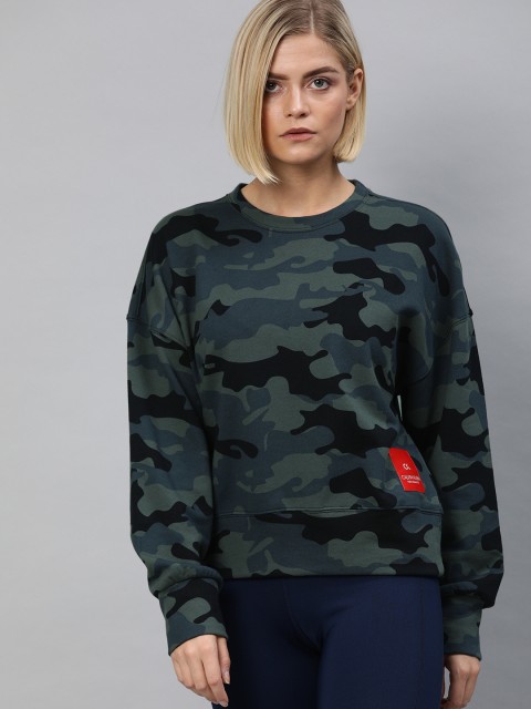 Calvin Klein Jeans Women Black & Blue Camouflage Print Sweatshirt with Dropshoulder Sleeve
Calvin Klein Jeans Women Black & Blue Camouflage Print Sweatshirt with Dropshoulder Sleeve