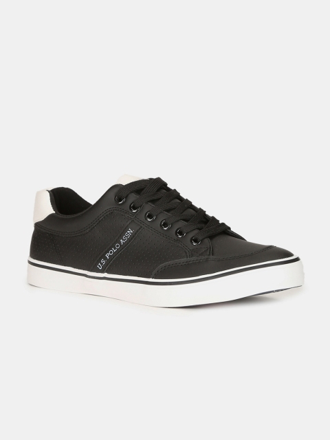 U.S. Polo Assn. Men Black Solid Sneakers