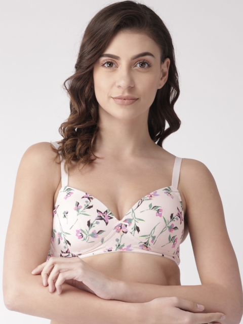 Marks & Spencer Peach-Coloured & Pink Printed Non-Wired Lightly Padded T-shirt Bra T333208
Marks & Spencer Peach-Coloured & Pink Printed Non-Wired Lightly Padded T-shirt Bra T333208