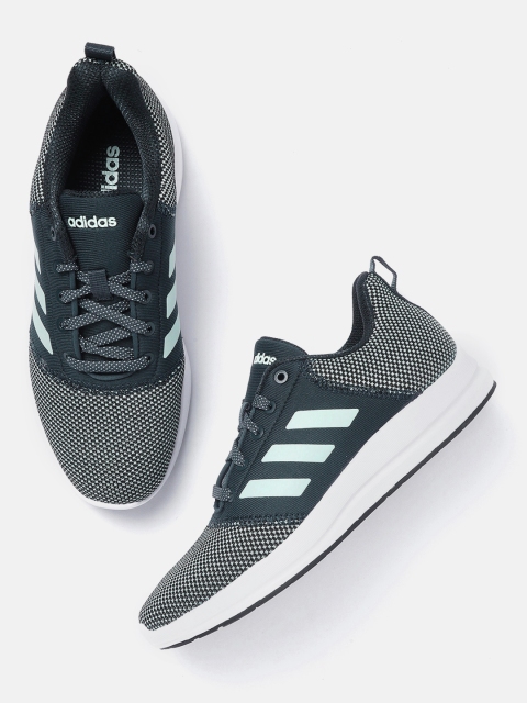 ADIDAS Women Mint Green & Navy CYBERG 1.0 Woven Design Running Shoes