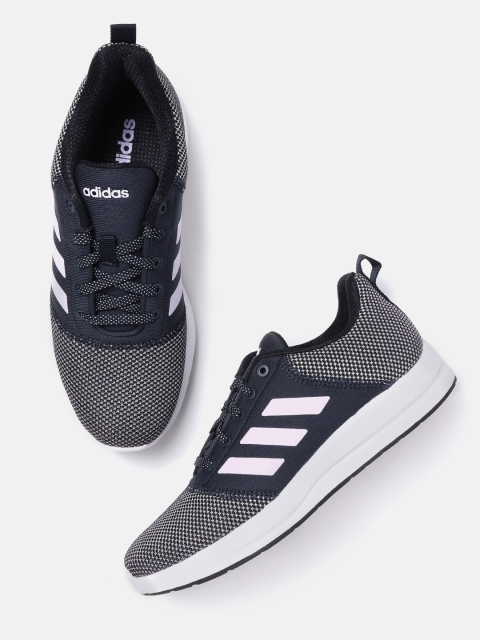 ADIDAS Women Navy & Lavender Cyberg 1.0 Running Shoes, Navy blue