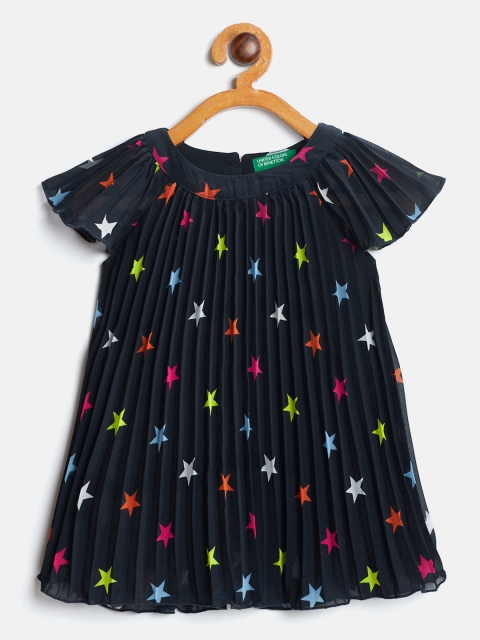 United Colors of Benetton Girls Navy Blue Stars Printed Accordion Pleated A-Line Dress
United Colors of Benetton Girls Navy Blue Stars Printed Accordion Pleated A-Line Dress