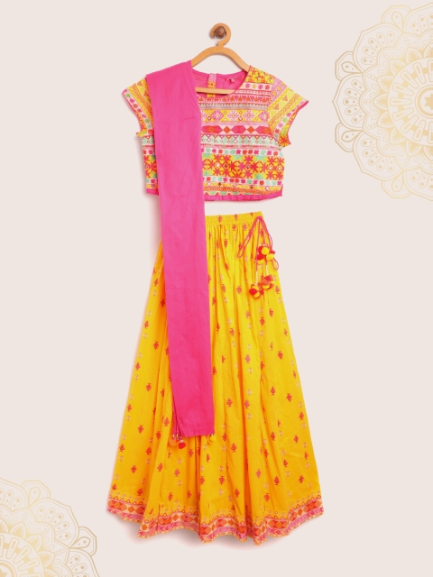 Biba Girls Yellow & Pink Cotton Printed Ready to Wear Lehenga & Blouse with Dupatta
Biba Girls Yellow & Pink Cotton Printed Ready to Wear Lehenga & Blouse with Dupatta