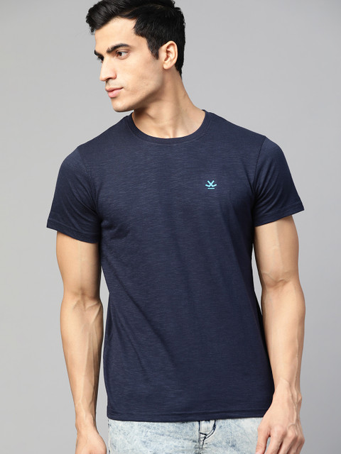 WROGN Men Navy Blue Solid Round Neck T-shirt 
WROGN Men Navy Blue Solid Round Neck T-shirt