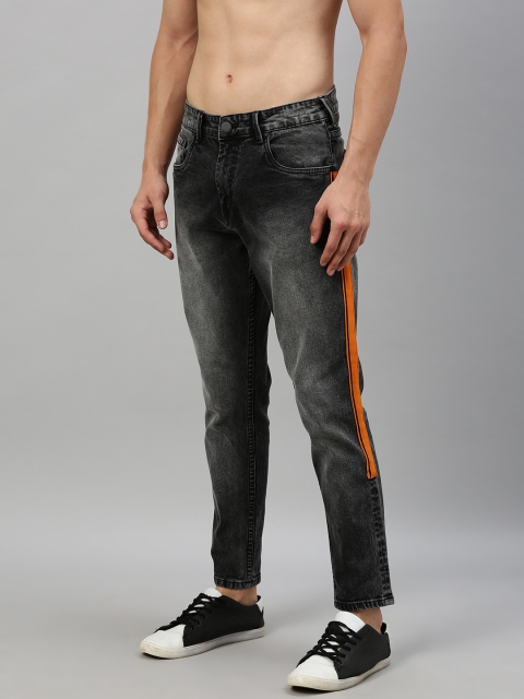 HERE&NOW Men Charcoal Grey Ankle Slim Tapered Fit Mid-Rise Stretchable Side Striped Jeans
HERE&NOW Men Charcoal Grey Ankle Slim Tapered Fit Mid-Rise Stretchable Side Striped Jeans