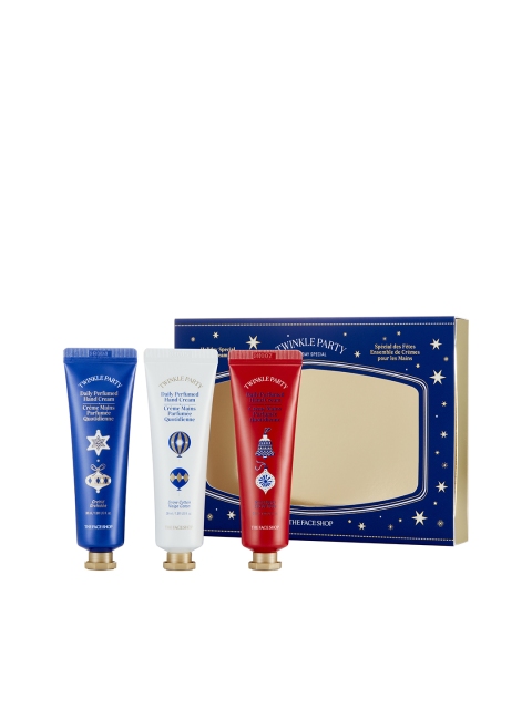 The Face Shop Set of 3 Holiday Special Daily Perfumed Hand Cream, Blue