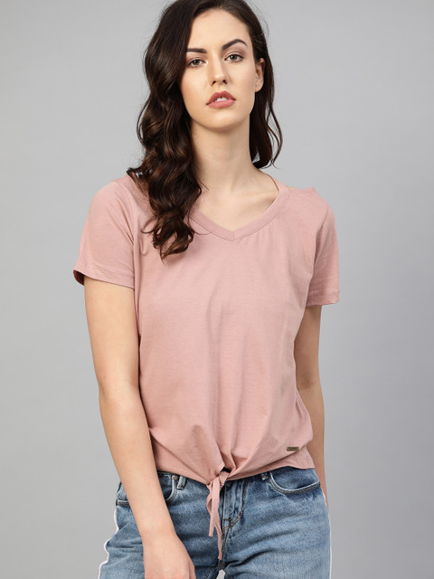 Roadster Women Dusty Pink Solid Pure Cotton Top
Roadster Women Dusty Pink Solid Pure Cotton Top