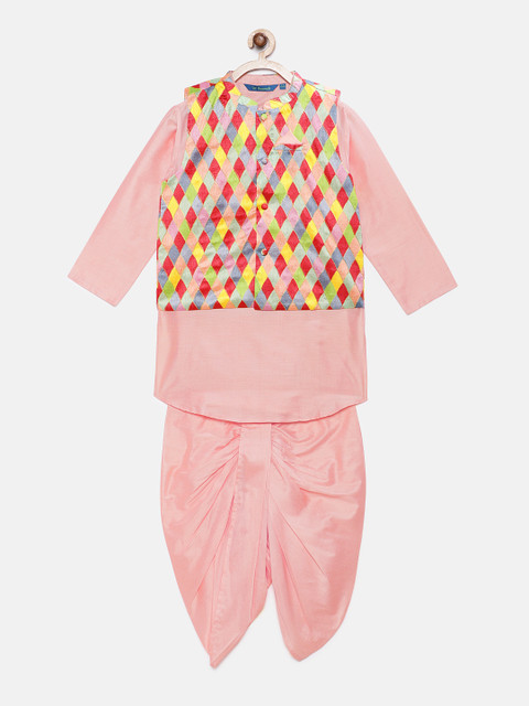 Lil Peacock Boys Peach-Coloured Solid Kurta Set with Jacket
Lil Peacock Boys Peach-Coloured Solid Kurta Set with Jacket