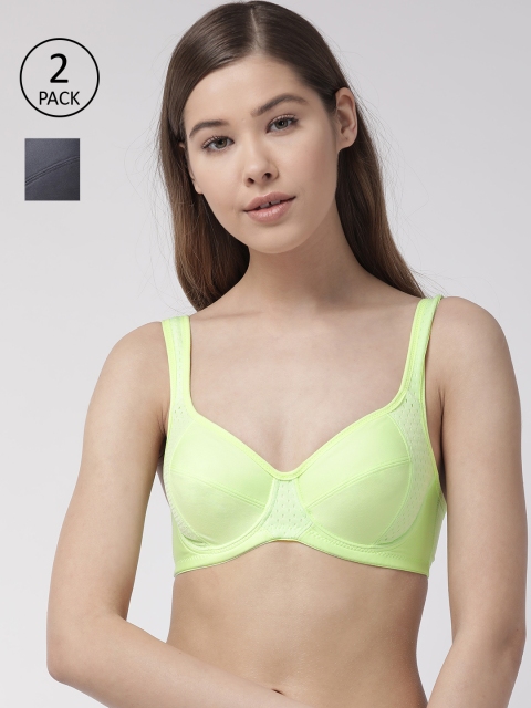 Marks & Spencer Pack of 2 Solid Underwired Non-Padded Sports Bras T336484A, Lime green
Marks & Spencer Pack of 2 Solid Underwired Non-Padded Sports Bras T336484A, Lime green