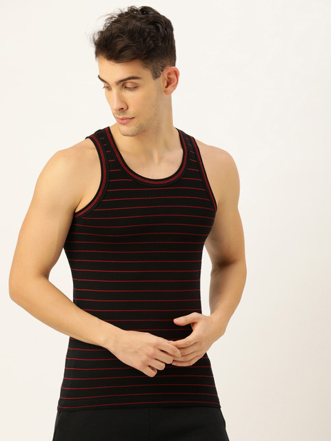 Chromozome Men Black & Red Striped Innerwear Vest BO03
Chromozome Men Black & Red Striped Innerwear Vest BO03