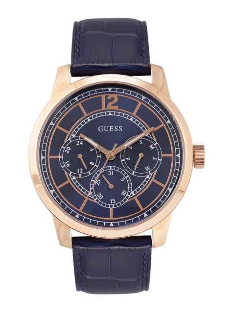 GUESS Men Blue Patterened Analogue Watch W1306G1