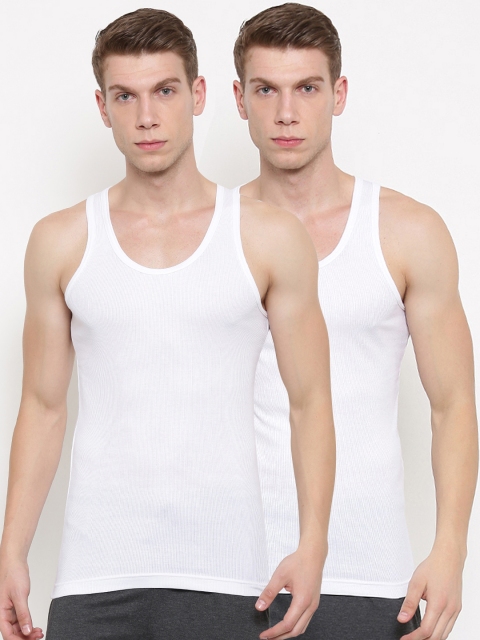 Jockey Pack of 2 Innerwear Vests, White