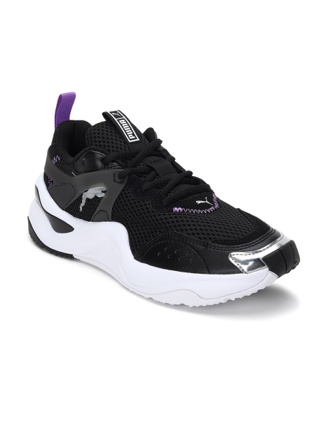 Puma Women Black & White Woven Design Sneakers