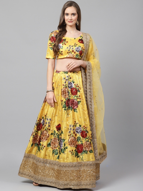 Readiprint Fashions Yellow & Burgundy Printed Semi-Stitched Lehenga & Unstitched Blouse with Dupatta
Readiprint Fashions Yellow & Burgundy Printed Semi-Stitched Lehenga & Unstitched Blouse with Dupatta
