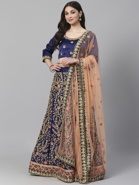 Readiprint Fashions Navy & Golden Semi-Stitched Lehenga & Unstitched Blouse with Dupatta, Navy blue
Readiprint Fashions Navy & Golden Semi-Stitched Lehenga & Unstitched Blouse with Dupatta, Navy blue