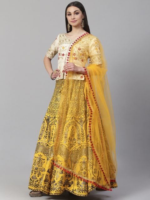 Readiprint Fashions Yellow & Golden Semi-Stitched Lehenga & Unstitched Blouse with Dupatta
Readiprint Fashions Yellow & Golden Semi-Stitched Lehenga & Unstitched Blouse with Dupatta