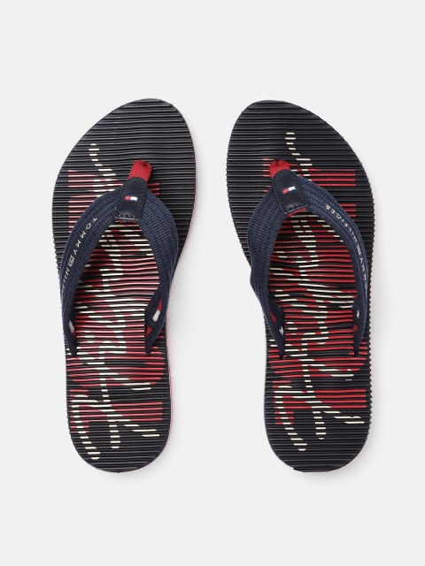 Tommy Hilfiger Women Navy Blue & Red Printed Thong Flip-Flops