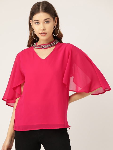 Antheaa Women Pink Solid Top