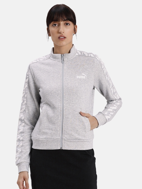 Puma Women Grey Solid Amplified Track Jacket TR