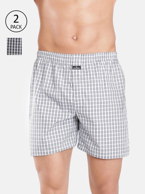 Jockey Men Pack of 2 Assorted Checked Pure Cotton Boxers