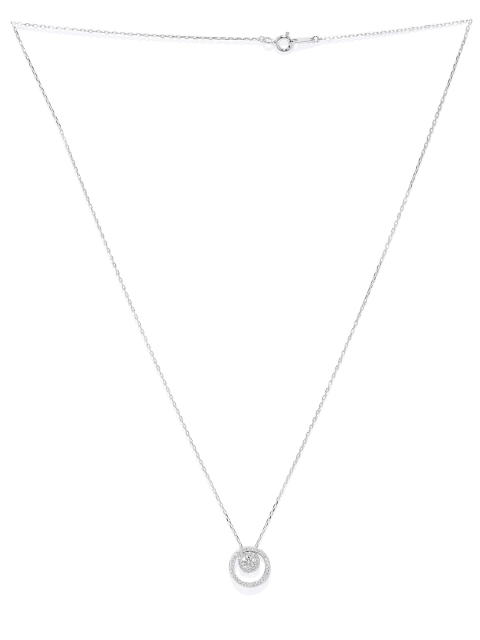 Peora Women Silver-Toned Rhodium-Plated Cubic Zirconia Studded Chain With Pendant
Peora Women Silver-Toned Rhodium-Plated Cubic Zirconia Studded Chain With Pendant