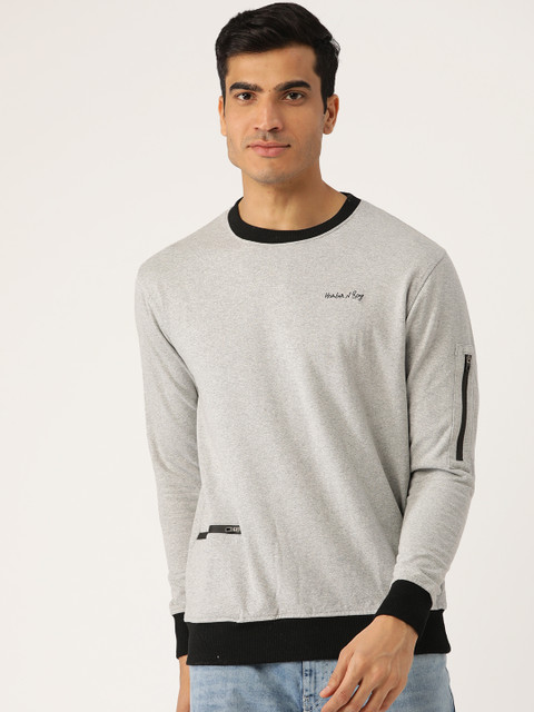 HARBORNBAY Men Grey Melange Solid Sweatshirt 
HARBORNBAY Men Grey Melange Solid Sweatshirt