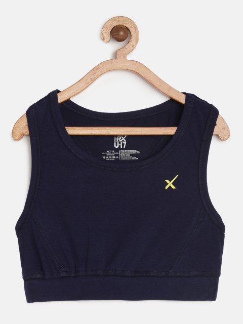 HRX by Hrithik Roshan Girls Blue Solid Medium Support Comfort stretch Active Sports Bra, Navy blue
HRX by Hrithik Roshan Girls Blue Solid Medium Support Comfort stretch Active Sports Bra, Navy blue