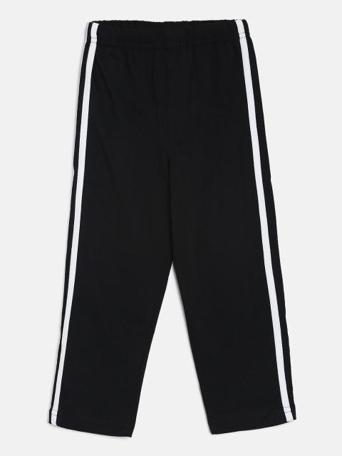 Aomi Boys Black Solid Track Pants