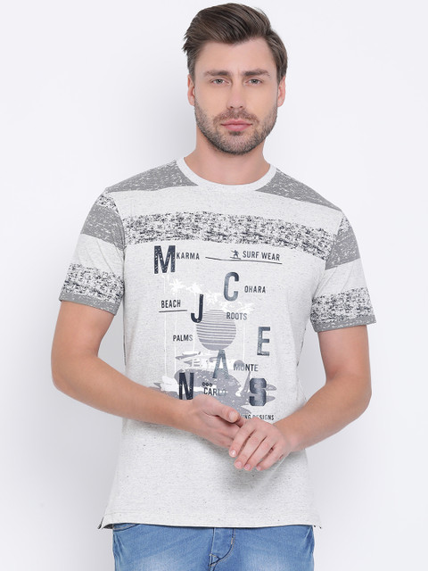 Monte Carlo Men Grey Striped Round Neck T-shirt 
Monte Carlo Men Grey Striped Round Neck T-shirt