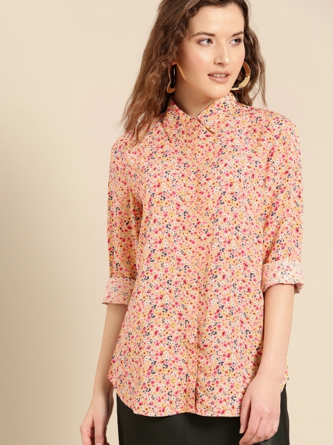 United Colors of Benetton Women Peach-Coloured & Navy Blue Regular Fit Printed Casual Shirt
United Colors of Benetton Women Peach-Coloured & Navy Blue Regular Fit Printed Casual Shirt