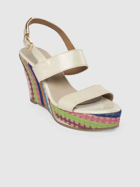 Inc 5 Women Off-White Solid Wedges