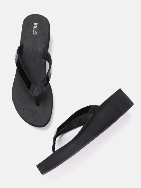 Inc 5 Black Embellished Wedges