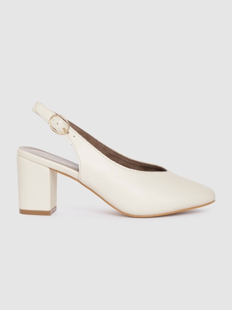 Mast & Harbour Women Off-White Solid Pumps