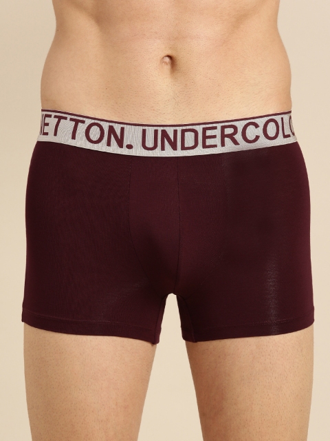 Undercolors of Benetton Men Burgundy Solid Trunks P11DI906L