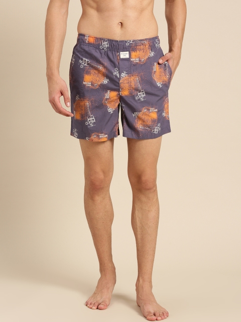 Undercolors of Benetton Men Purple & Orange Printed Boxers 353DI913L