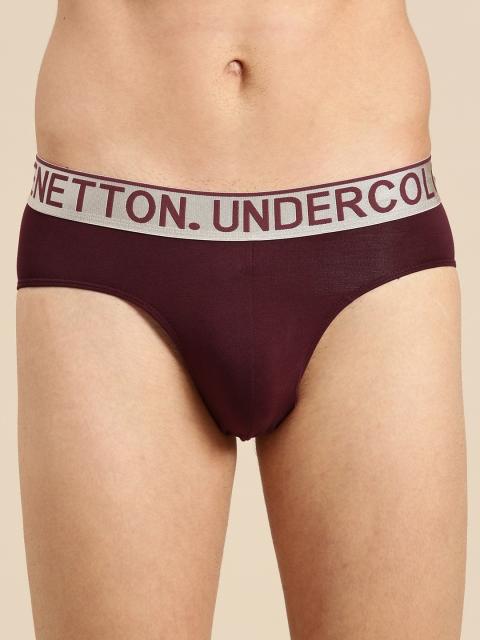 Undercolors of Benetton Men Purple Solid Briefs P10DI906L