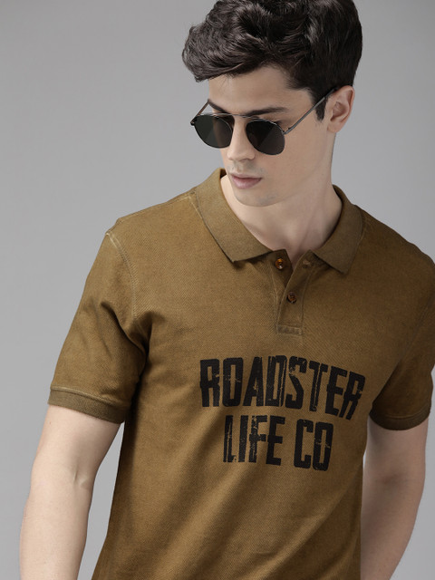 Roadster Men Coffee Brown Printed Polo Collar T-shirt 
Roadster Men Coffee Brown Printed Polo Collar T-shirt