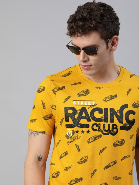 Roadster Men Fast and Furious Mustard Yellow Black Printed Round Neck Pure Cotton T-shirt
Roadster Men Fast and Furious Mustard Yellow Black Printed Round Neck Pure Cotton T-shirt