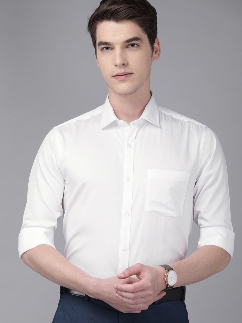 Park Avenue Men White Slim Fit Solid Formal Shirt