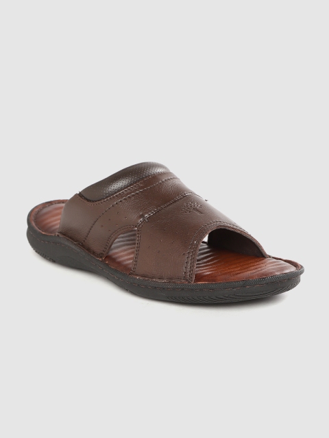 Woodland Men Coffee Brown Leather Comfort Sandals