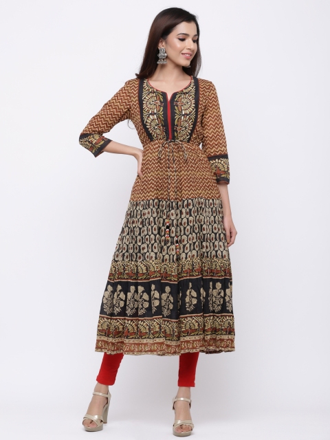 Rain & Rainbow Women Brown & Beige Printed A-Line Kurta With Embellished & Tie-Up Detail
Rain & Rainbow Women Brown & Beige Printed A-Line Kurta With Embellished & Tie-Up Detail