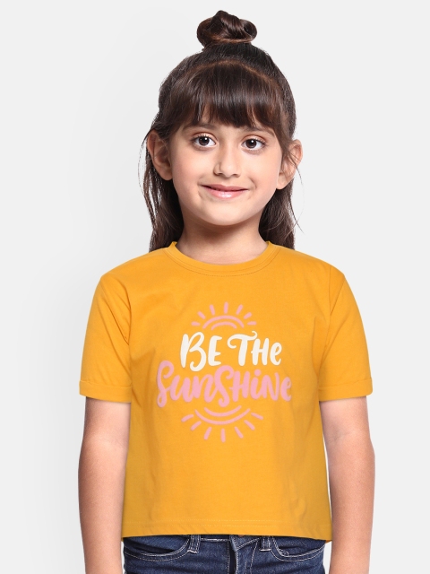Gini and Jony Girls Mustard Yellow Slogan Print Pure Cotton Round Neck High Low T-shirt
Gini and Jony Girls Mustard Yellow Slogan Print Pure Cotton Round Neck High Low T-shirt