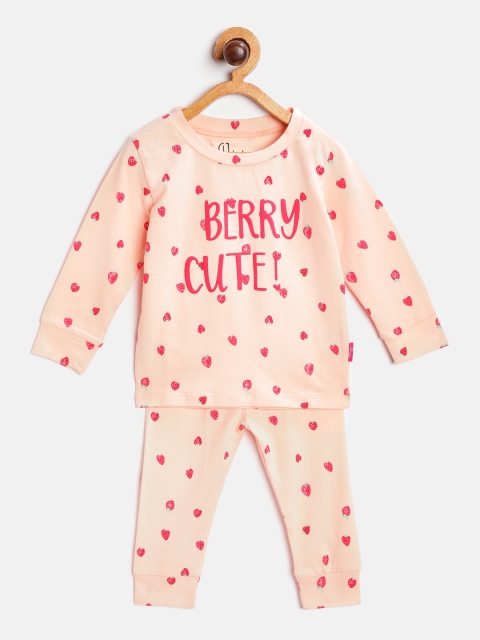 Gini and Jony Infant Girls Peach-Coloured & Fuchsia Strawberry Print T-shirt with Pyjamas
Gini and Jony Infant Girls Peach-Coloured & Fuchsia Strawberry Print T-shirt with Pyjamas