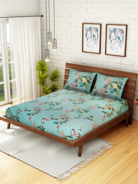 CORE Designed by SPACES Sea Green Floral 210 TC Cotton 1 Queen Bedsheet with 2 Pillow Covers
CORE Designed by SPACES Sea Green Floral 210 TC Cotton 1 Queen Bedsheet with 2 Pillow Covers
