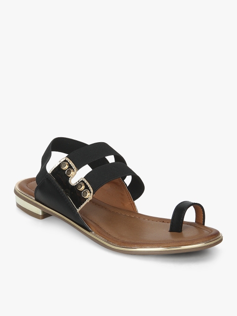 Tresmode Women Black Solid One Toe Flats