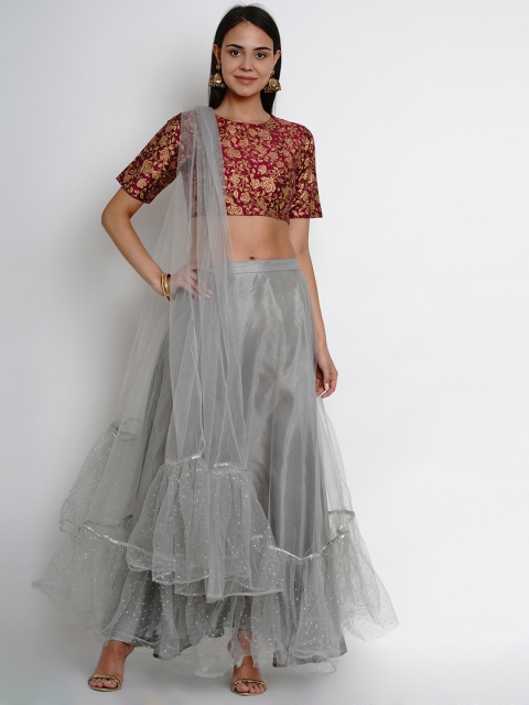 Bhama Couture Purple & Grey Printed Ready to Wear Lehenga & Blouse with Dupatta
Bhama Couture Purple & Grey Printed Ready to Wear Lehenga & Blouse with Dupatta