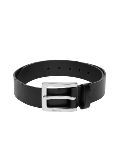 Allen Solly Men Black Solid Leather Belt