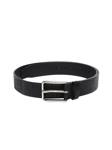 Allen Solly Men Black Textured Leather Belt