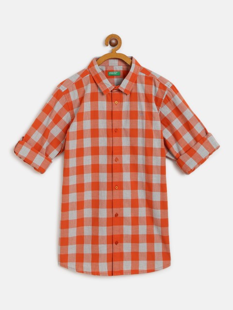 United Colors of Benetton Boys Orange & Grey Melange Regular Fit Checked Casual Shirt
United Colors of Benetton Boys Orange & Grey Melange Regular Fit Checked Casual Shirt